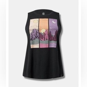 Torrid Plus Size Happy Camper Performance Cotton High Neck Active Tank